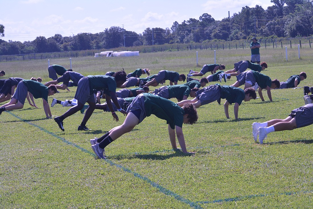 The Lakewood Ranch High football team emphasized fitness on the first day of practice.