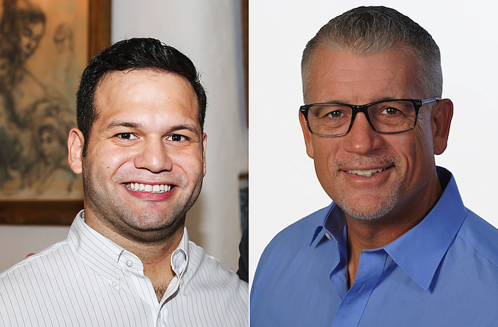 Erik Arroyo, left, and Dan Clermont, right, will compete for the District 3 seat that Shelli Freeland Eddie currently holds.
