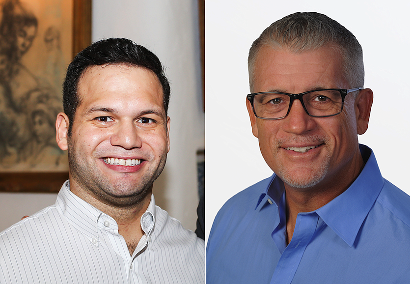 Erik Arroyo, left, and Dan Clermont, right, will compete for the District 3 seat that Shelli Freeland Eddie currently holds.