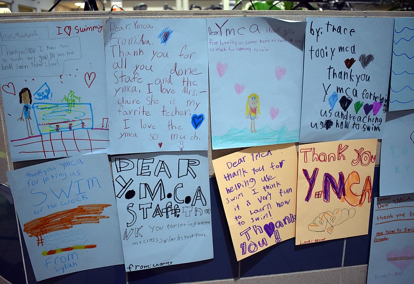 Children colored pictures and wrote messages to YMCA staff.