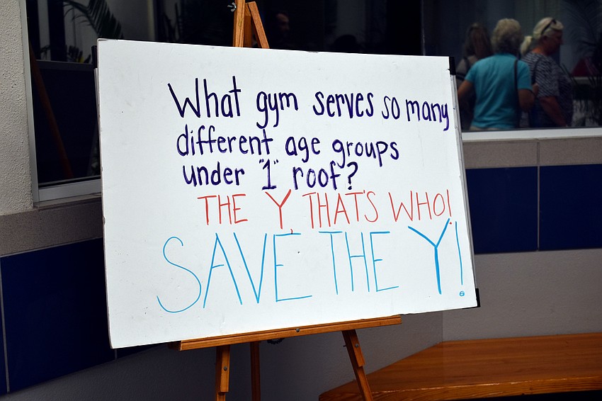 Town Hall attendees were greeted with signs.