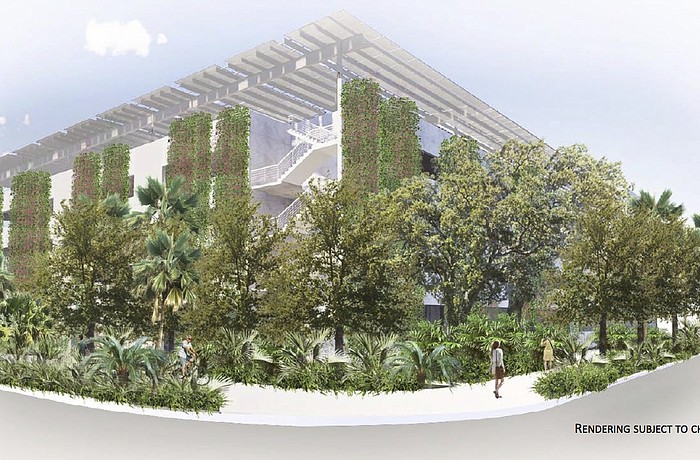 The size of a proposed 500-space, five-story parking garage with a rooftop restaurant has been central to the controversy over Selby Gardens' master plan.