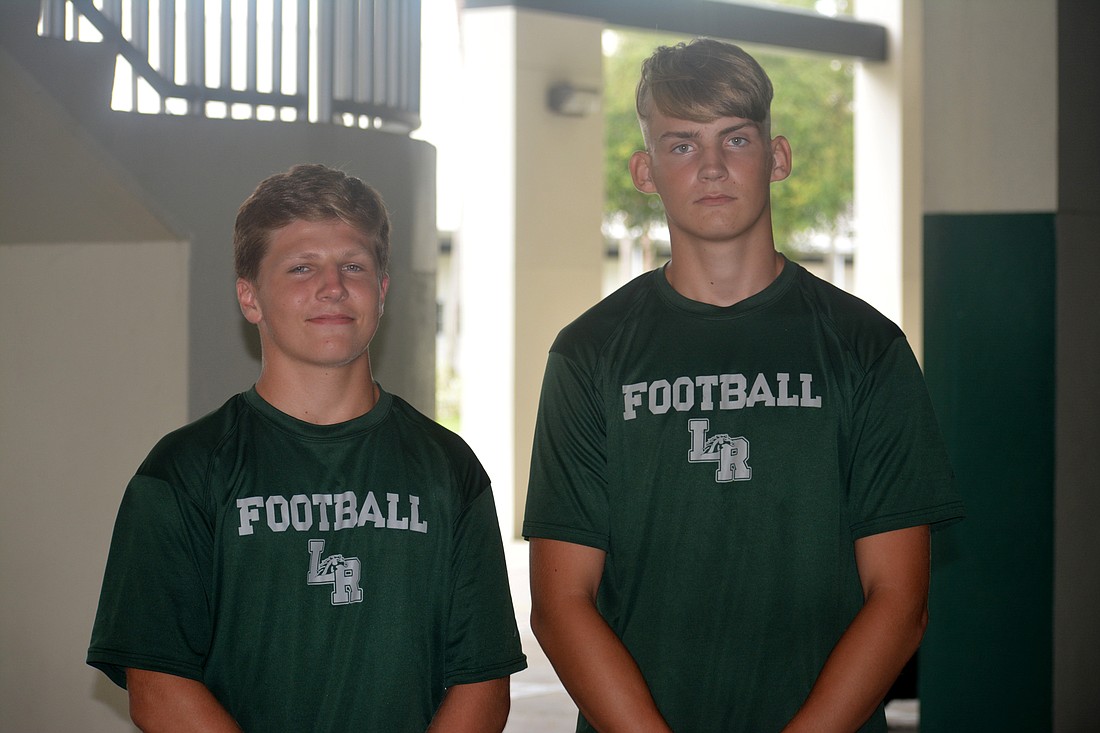 Brandon Herten and Zane Spiekerman are Lakewood Ranch High wide receivers eager to hit the field this season and show off their skills.