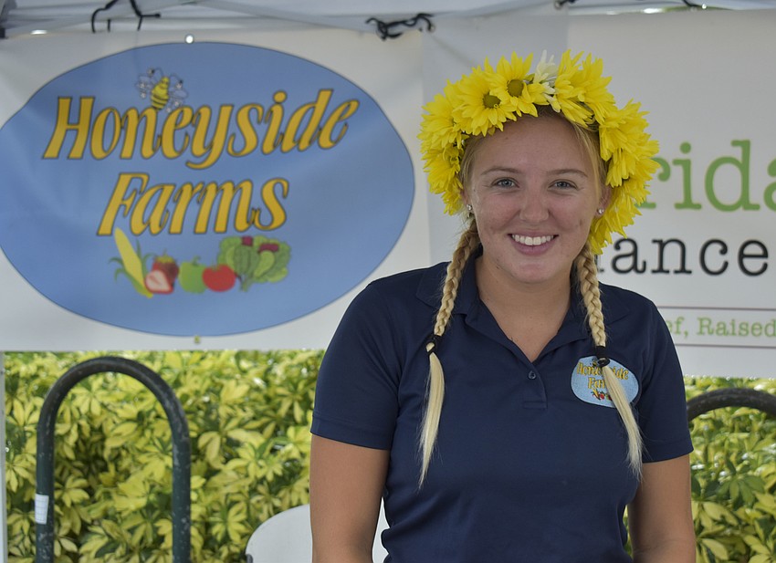 Delanie Bartell shows off her flower crown.