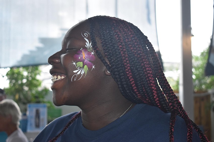 Lei'Asha Battle shows off her facepaint.