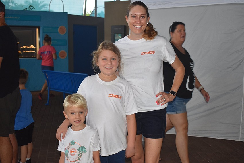Luke, Lily and Nicole Plummer came with their Mote Camp T-shirts.