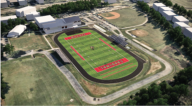 The complex will feature a new synthetic turf and regulation track. Photo courtsey