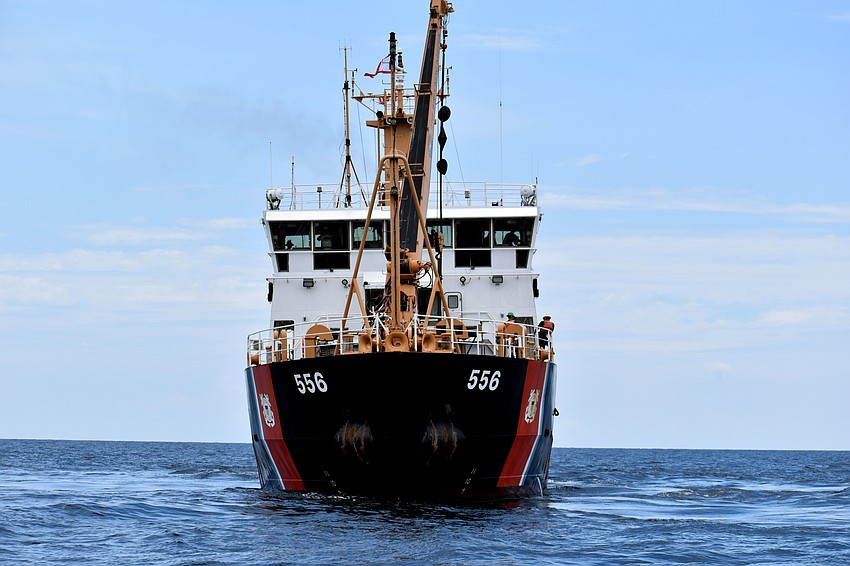 The Joshua Appleby prepares to place the reef balls on the ocean floor.