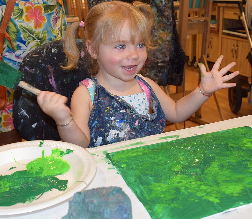 Parrish's Ariely Hillesheim is having a ball in her first trip to Let's Create Art.