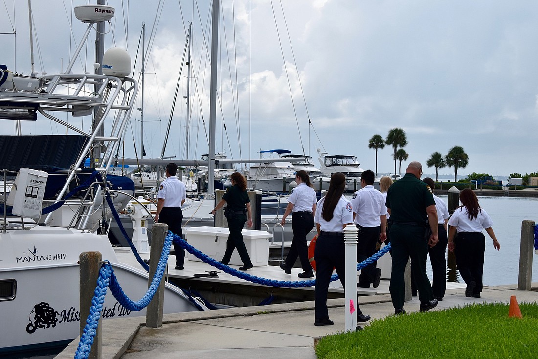 Fire Chief Paul Dezzi leads a group of Sarasota Emergency Operations Bureau Personnel during their tour of Longboat Key. Photos by Sten Spinella.