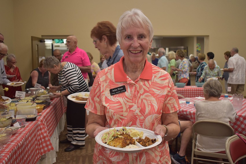 Jackie Dixon shows off her loaded plate.