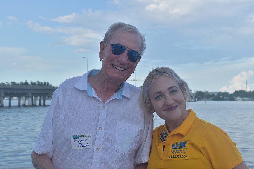 Howard Rooks and Penelope Mabrey pose on the deck.