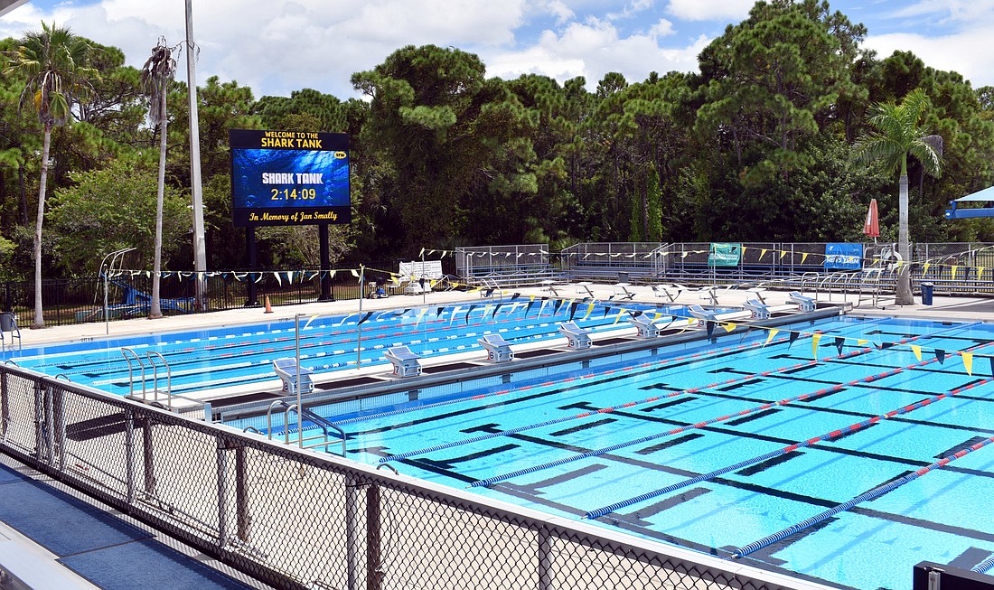 The pool at Selby Aquatic Center is Olympic-sized, allowing the Sarasota Sharks to practice on longer courses.