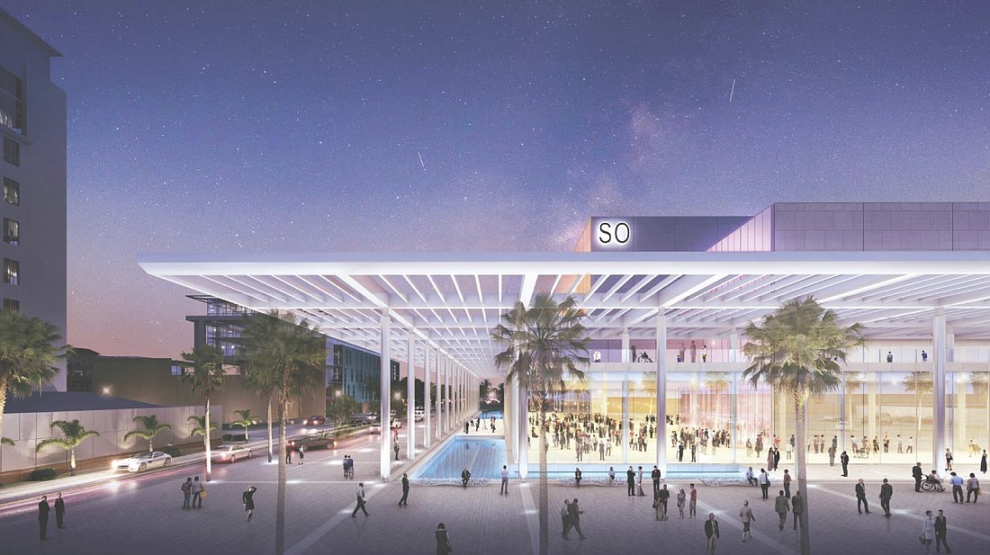 The Sarasota Orchestra&#39;s initial proposal, envisioned in this rendering, called for the use of seven acres in Payne Park. Some officials now think the project could be done using a smaller segment of the park.