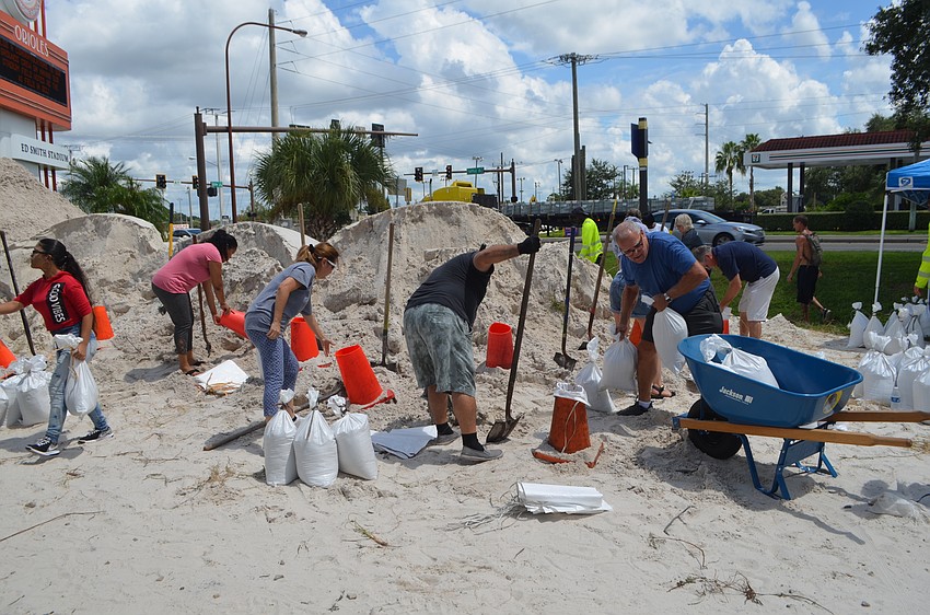 Members of the public can fill up to 10 free sandbags at Ed Smith Stadium and two other locations in the county.