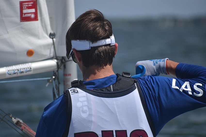 Peter Eberley makes sure everything is correct.