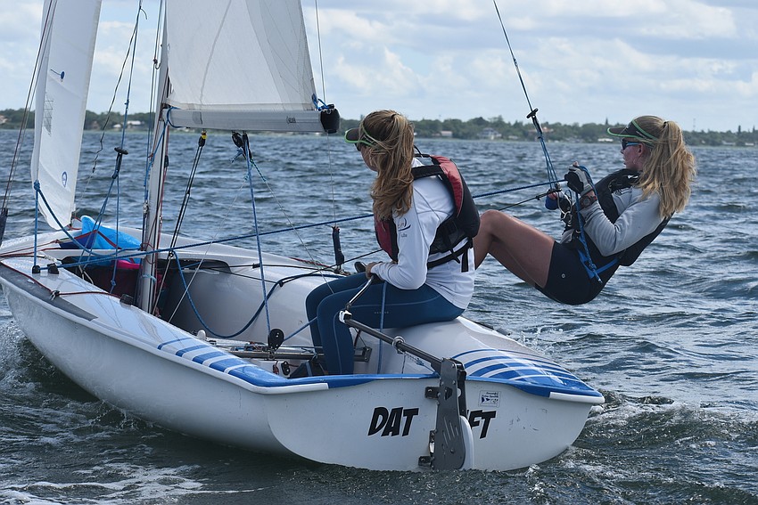 Mia Hanes and Kay Brunsvold sail to the best of their ability.