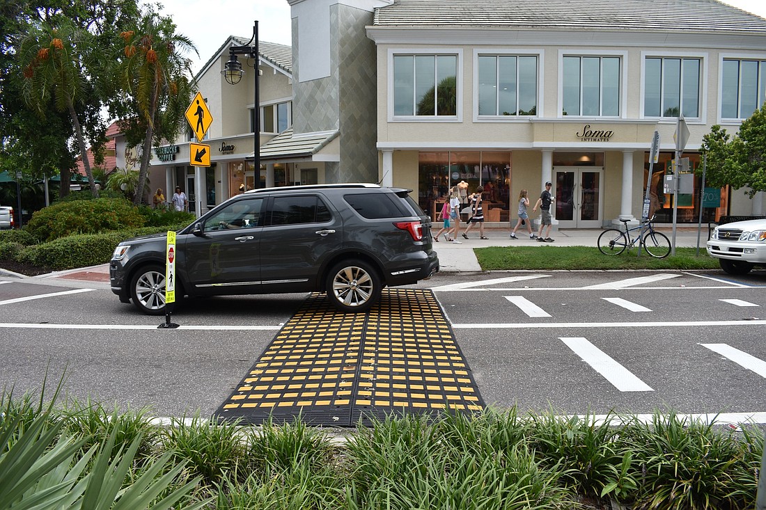 The speed humps will be in place for a year as the Florida Department of Transportation evaluates their efficacy.