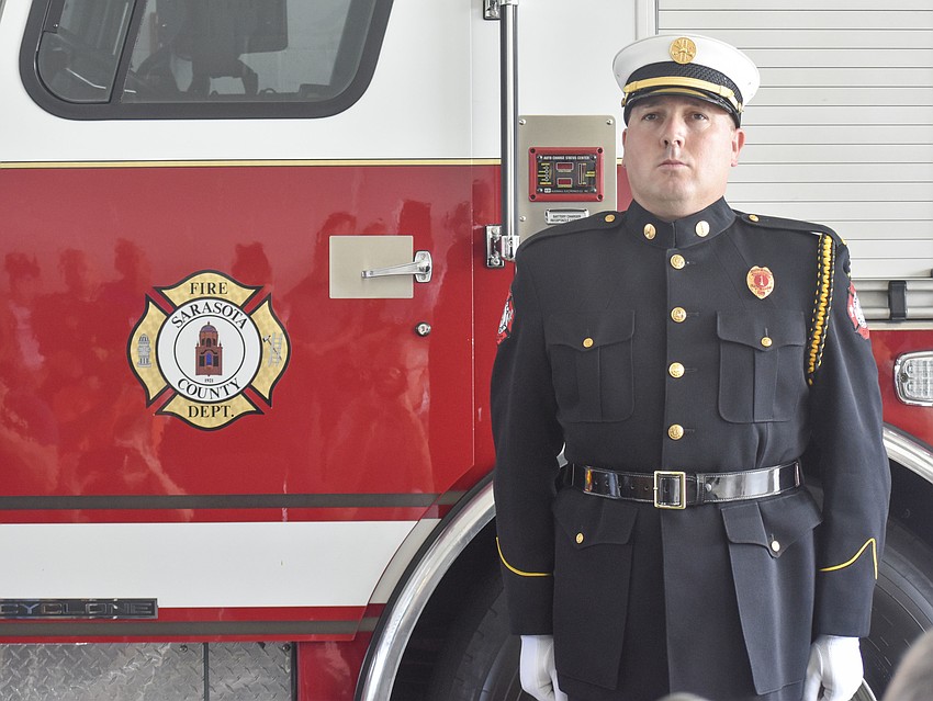 Lt. Bryan Rees during the moment of silence.