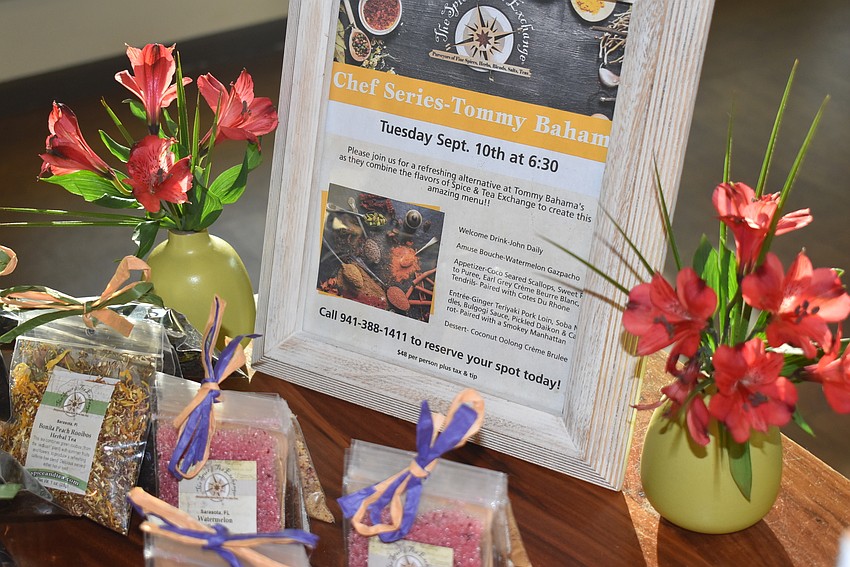 The Spice and Tea Exchange, celebrating 10 years, had samples of their salts, teas and sugars.