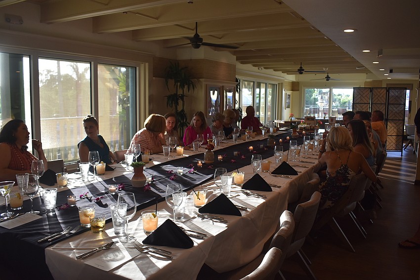 The long table held all the guests.