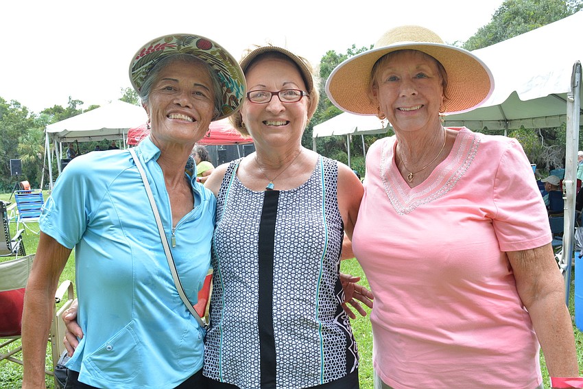 Lakewood Ranch's Hazell Miller enjoys the day with Tara Preserve's Marilyn Kirchoff and Gail Schmidt.