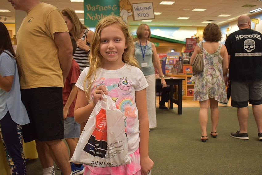 Cecilia Galanis with her goodie bag.