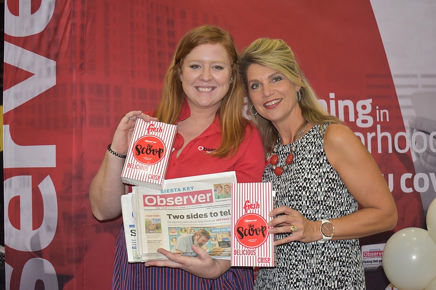 The Observer's own Emma Burke and Toni Perren manned the booth.