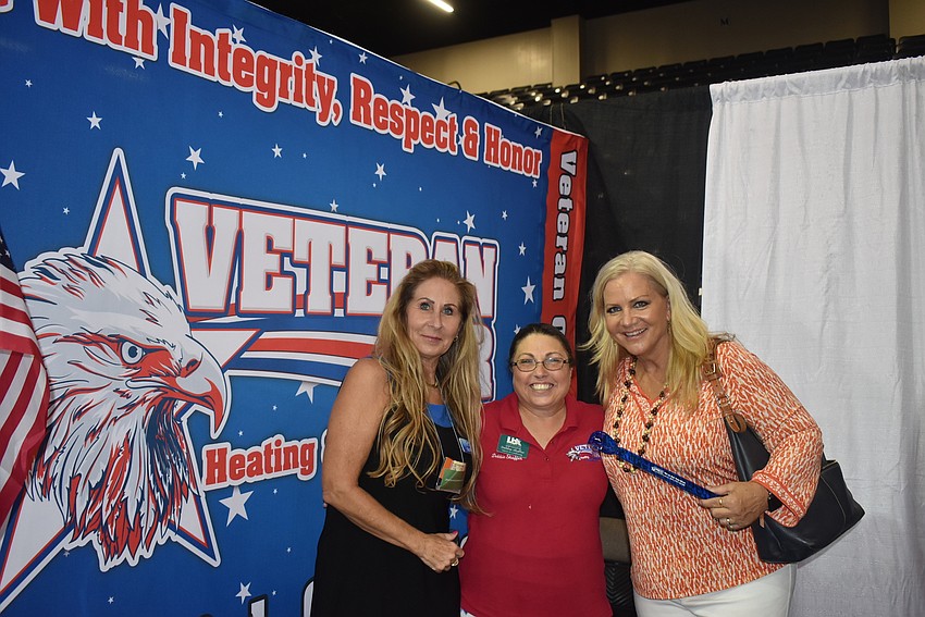 Cori Golden, Debbie Shaffer and Blenda Vines at the Veteran Air booth.