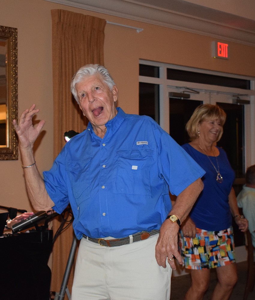 Tara resident Jim Chaffee busts a move during the San Gennaro Festival.