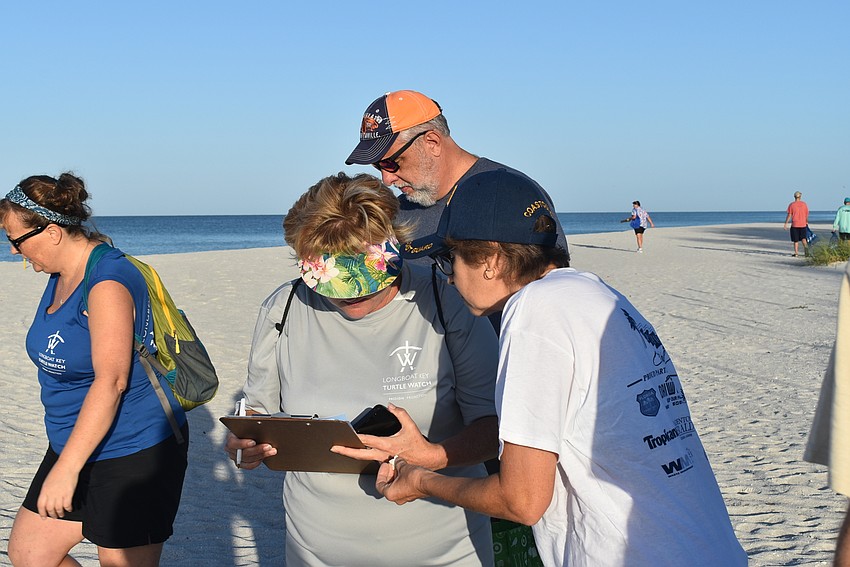 Dawn DiFoggio tallied the trash for one group.