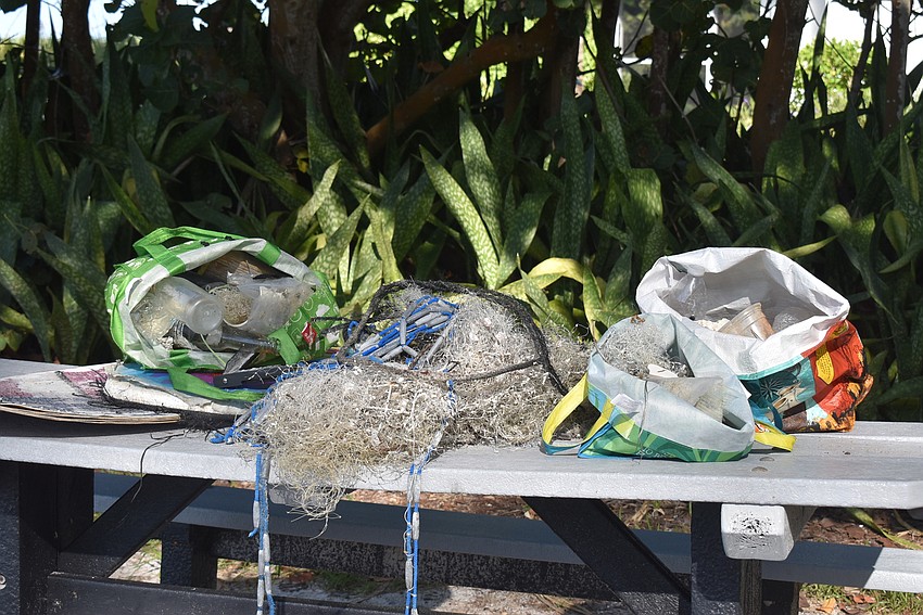 At the end, the trash was gathered for its closeup.