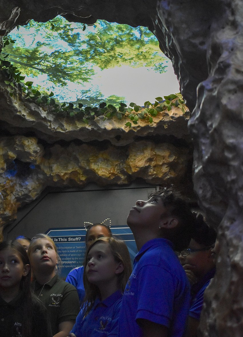 Alondra Capiz looks up at the 