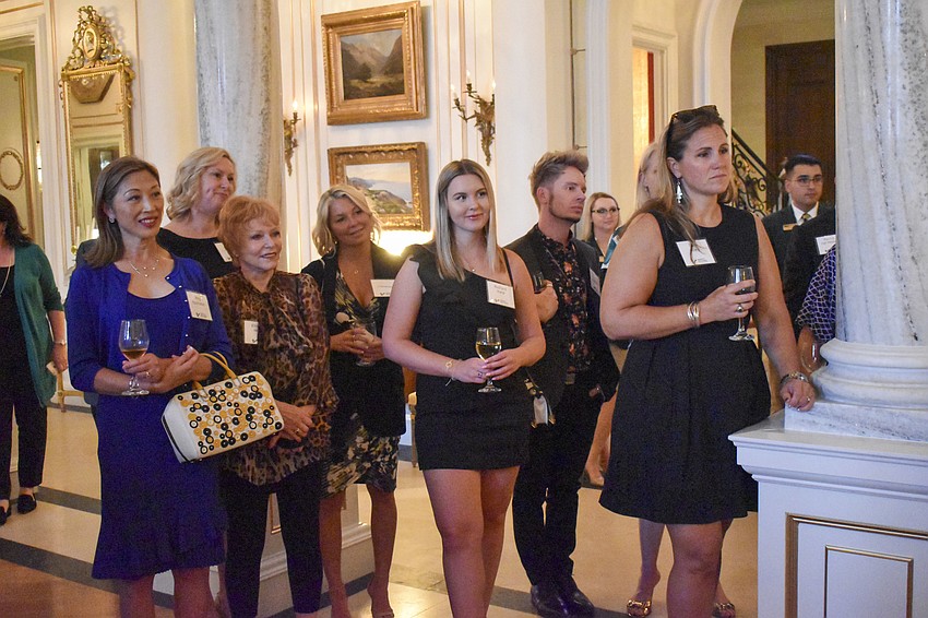 Guests watch as Katherine Harris gives her speech.