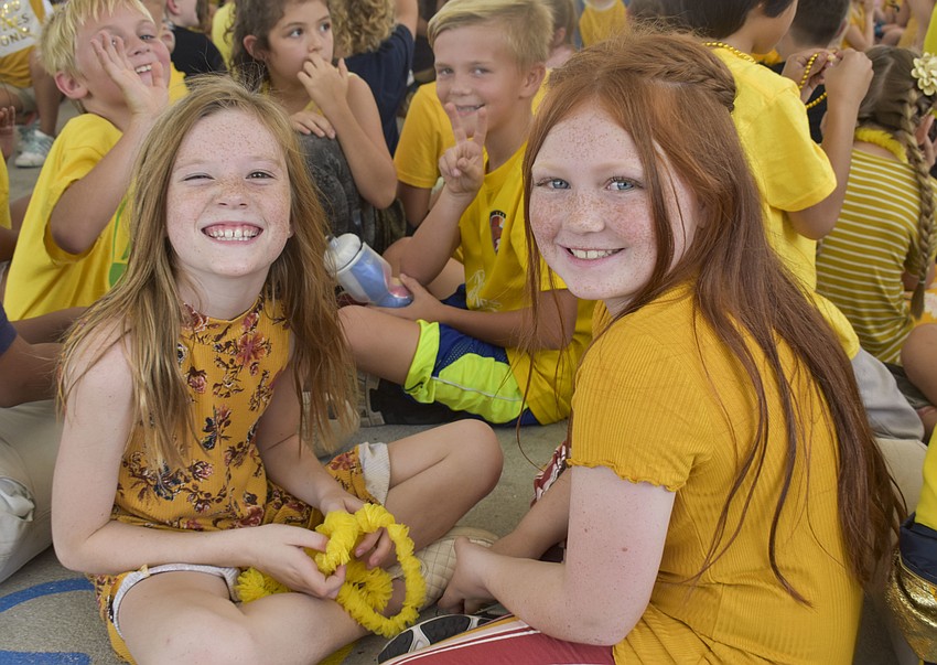 Third graders Nora Olson and Natalia Pergolese