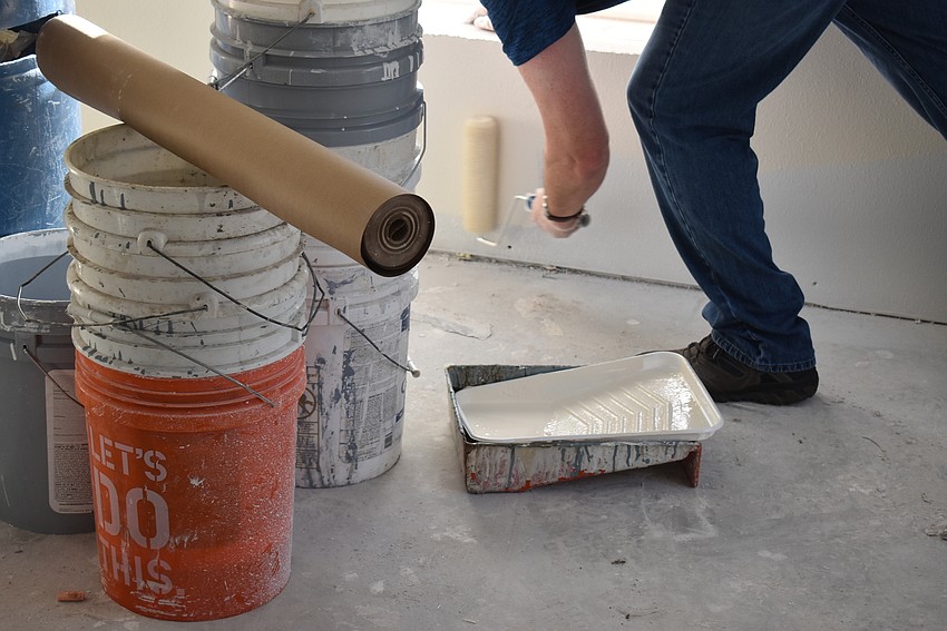 Supplies for the day are laid out.