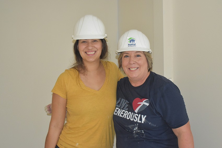 Jaclyn Campbell and Amy Blyth take a quick break.