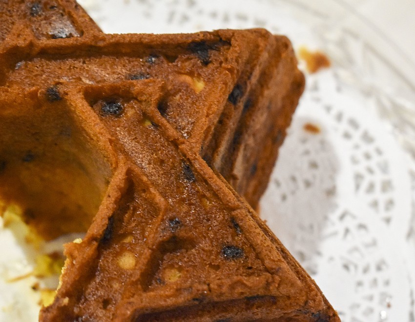 One of the many foods available was a Star of David cake.