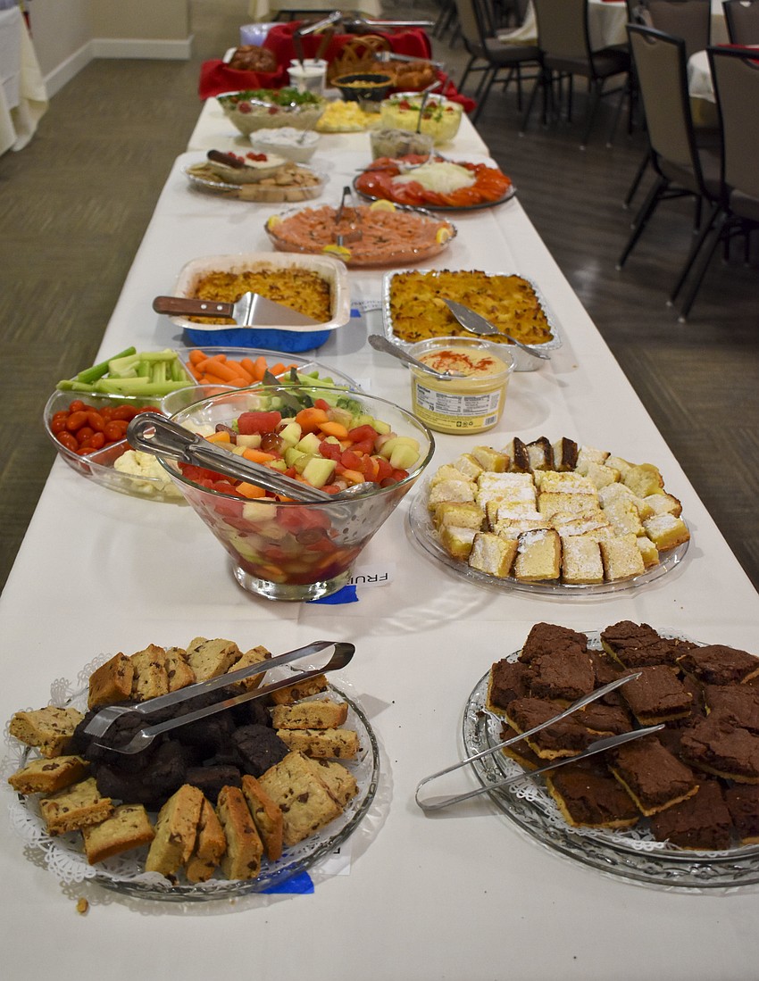 The Temple Emanu-el Sisterhood prepared the break the fast foods for Yom Kippur.