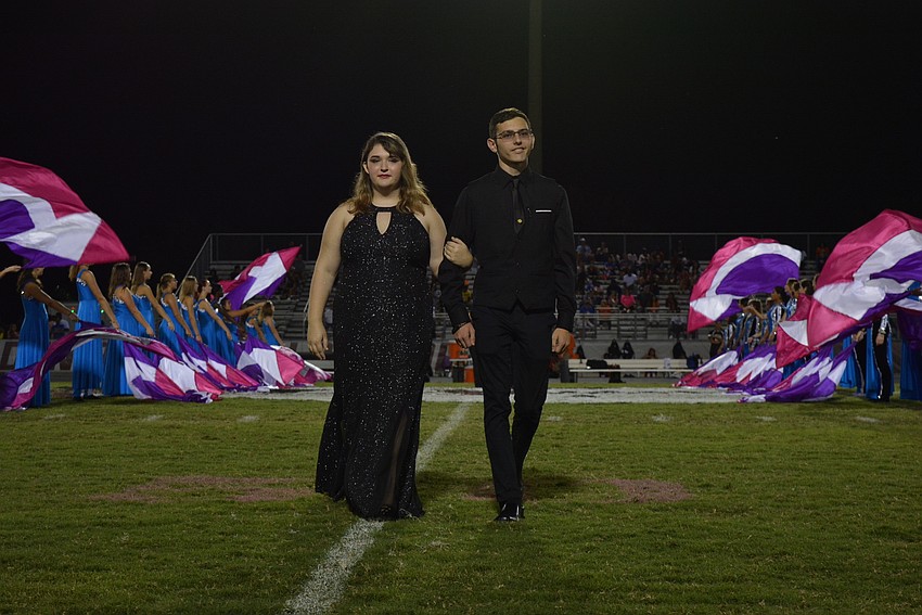 Juniors Izzy Rines and Austin Despot are presented on the homecoming court.