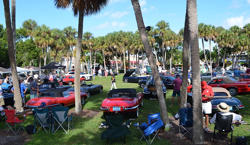 Visitors and participants alike mingles around St. Armands Circle.