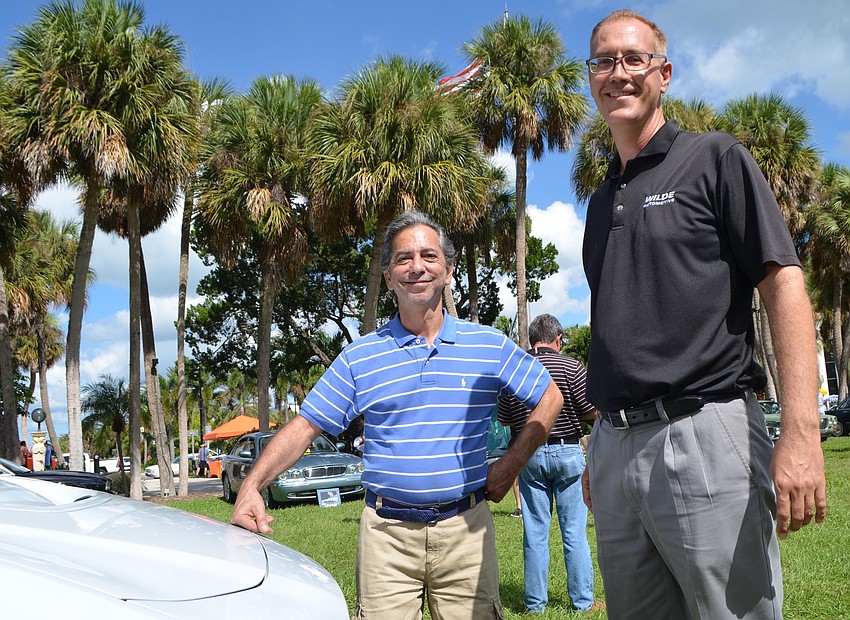 Peter Gianakouros and Wilde Jaguar Taga Sickler check out the new electric Jaguar i-Pace.