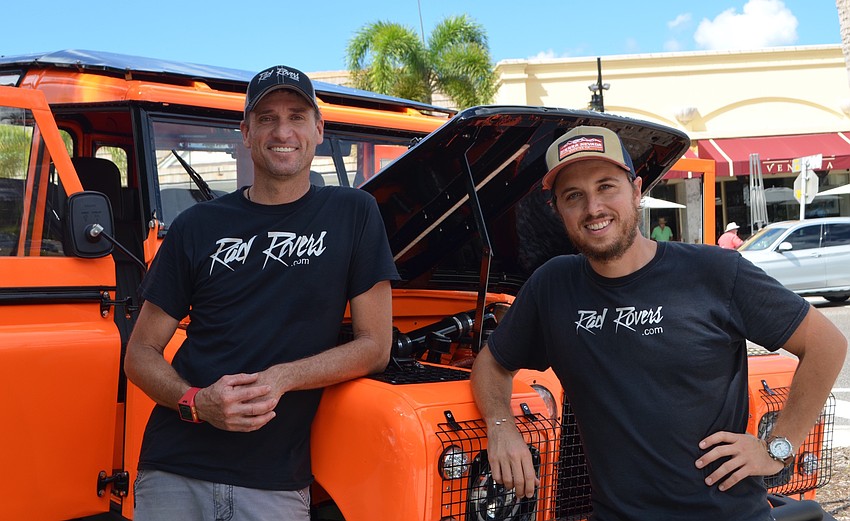 Jason Stoll, left, and Shaun Swartz of Rad Rovers in Sarasota restore and sell classic Land Rovers. Not all of them are bright orange.