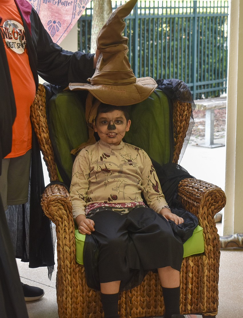 Maxim Estrada waits to hear what Hogwarts house he was sorted into.