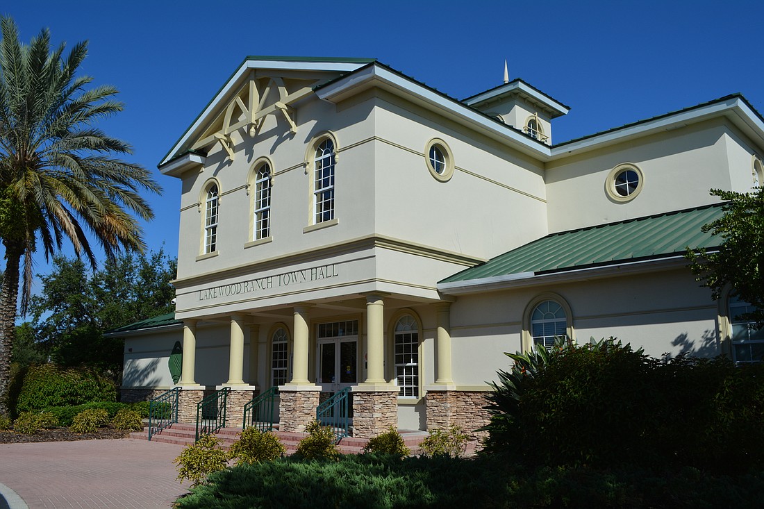 Town Hall is located at 8175 Lakewood Ranch Blvd., Lakewood Ranch.
