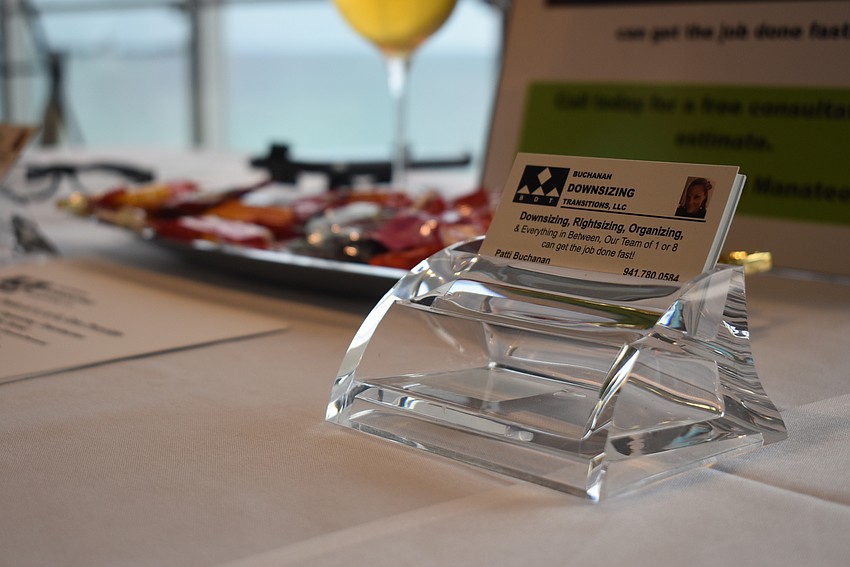 Tabletops displayed member businesses.