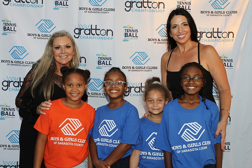 Co-chairwomen Barbara Lancer and Christina Bonilla with Boys & Girls Club members