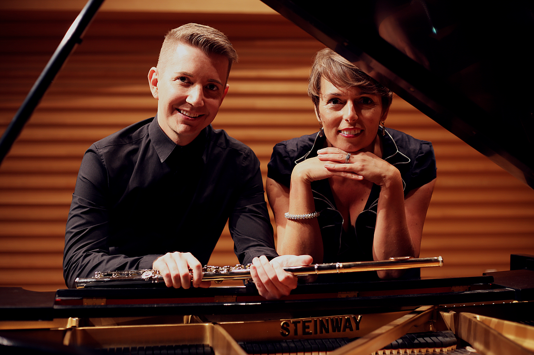Flutist Taylor Irelan and pianist Andrea Feitl performed in "The Romantic Flute"