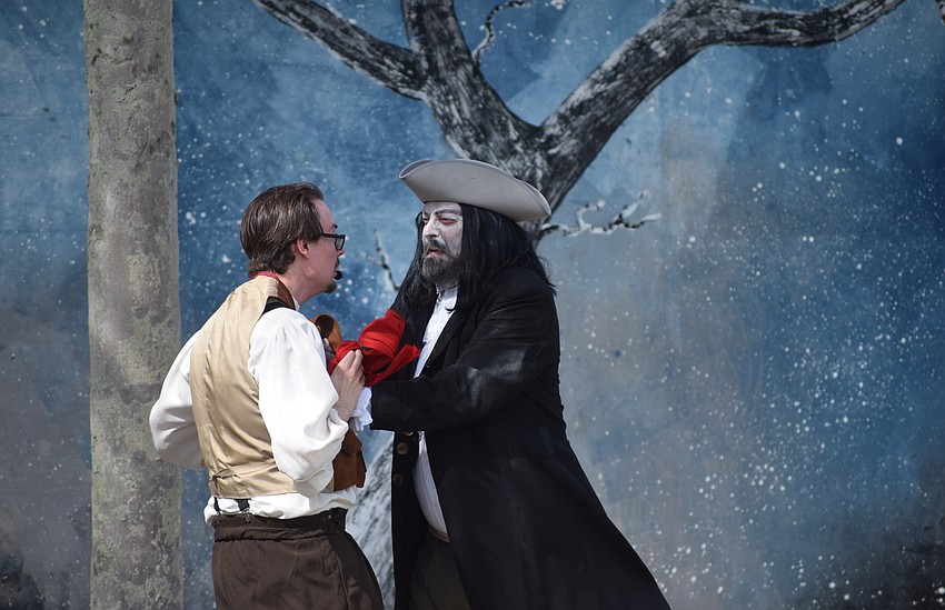 Poor Ichabod Crane (Philip Troyer) is haunted by Captain Kidd (Derek Dutcher).