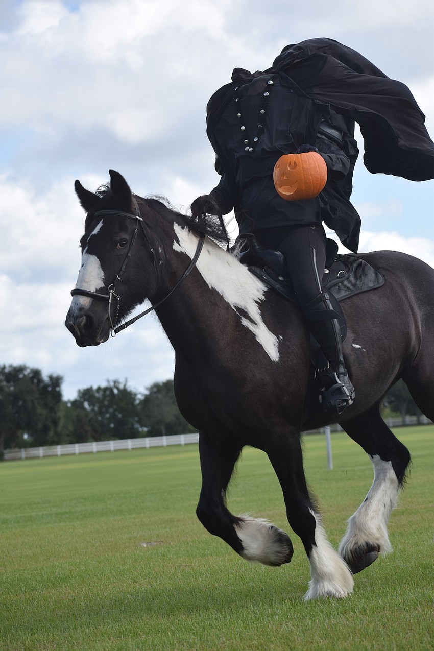 The Headless Horseman (Carmen Hansen) makes a fateful run.